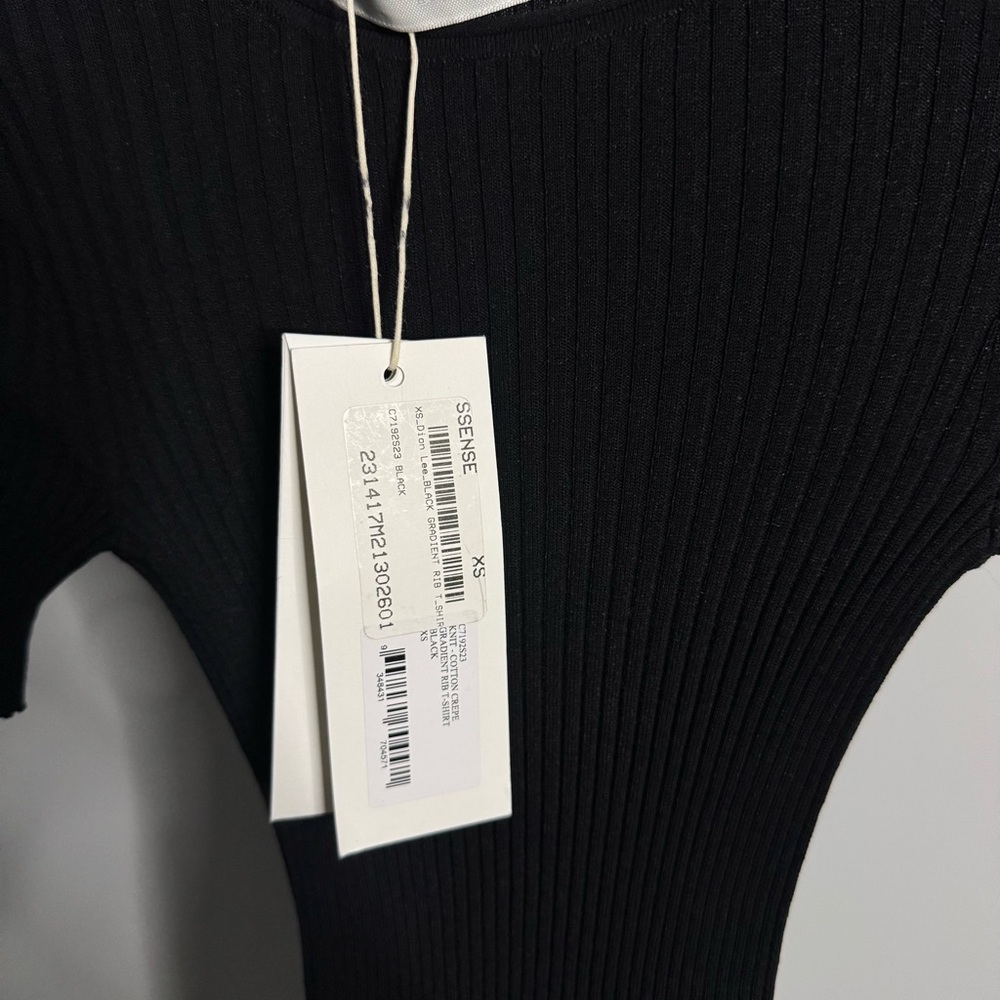 Dion Lee Black Gradient Rib T-Shirt - Picture 6 of 6